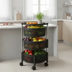 Viandero negro de 3 niveles