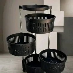 Viandero negro de 4 niveles