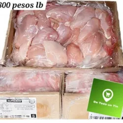 Pechuga de pollo con hueso x lb