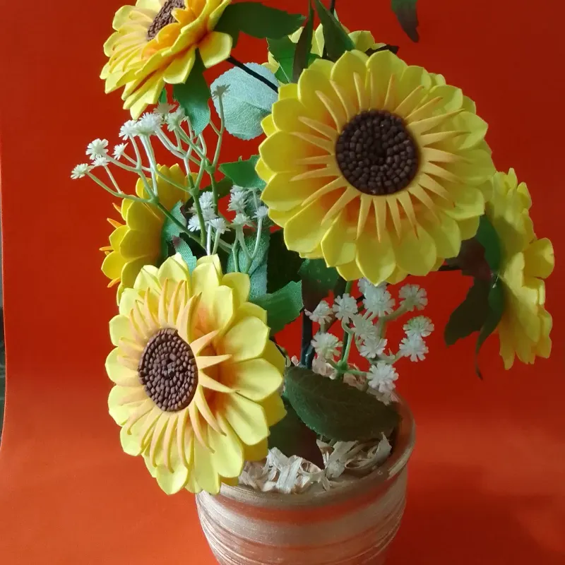 Girasoles en foami