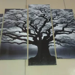 Cuadro de Árbol Blanco y Negro 