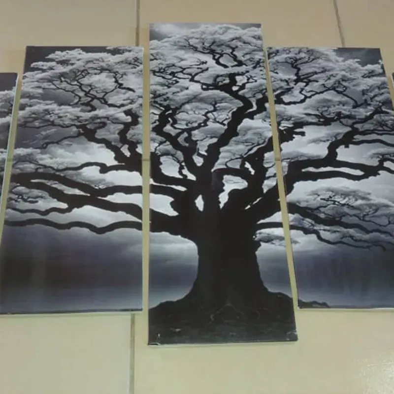 Cuadro de Árbol Blanco y Negro 