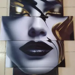 CUADRO IMPRESO EN LIENZO CON ROSTRO DE MUJER VERTICAL 