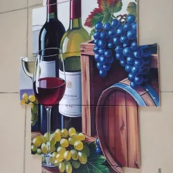 CUADRO IMPRESO EN LIENZO DE BODEGONES VERTICAL 