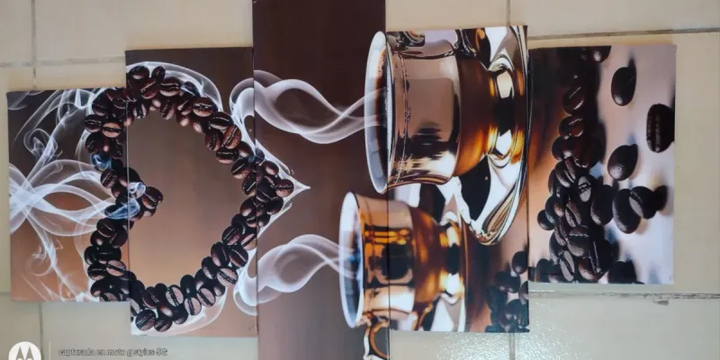 CUADRO IMPRESO EN LIENZO DE CAFÉ . VERTICAL 