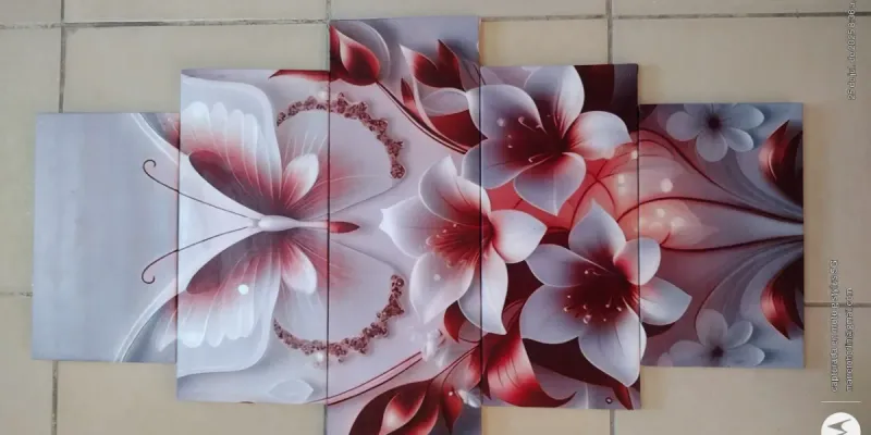 CUADRO IMPRESO EN LIENZO DE MARIPOSAS VERTICAL 