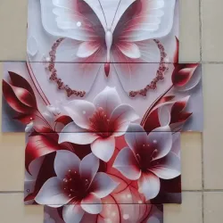 CUADRO IMPRESO EN LIENZO DE MARIPOSAS VERTICAL 