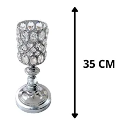 Candelabro plateado 2 medidas
