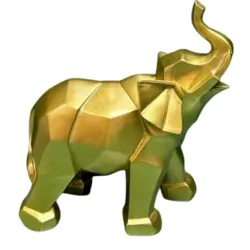 Elefante dorado de resina