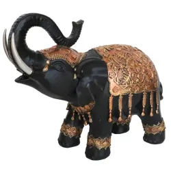 Elefante negro y dorado