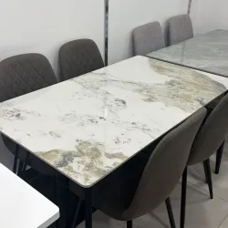 Juego de comedor (Mesa de Porcelanato)