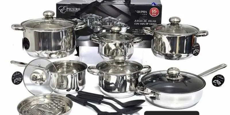 Juego de ollas con tapa de vidrio