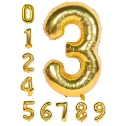 Numeros inflables dorados 