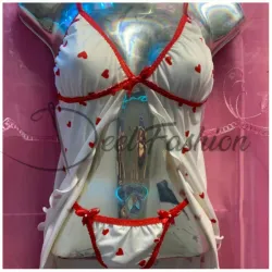 C Lencería Blanco y Corazones