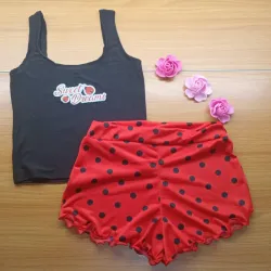 C Pij B Negra y Short Mariquita