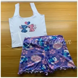 Cjto Pijama Lila Stitch Talla S