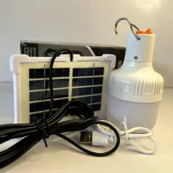 IMAGE-Bombilla LED Solar Recargable USB Larga Duración 4H celda solar, 3 Modos Luz, Para Camping, Apagones, Hogar(100W)