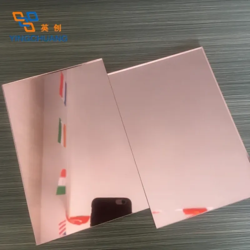 Lámina de acrílico efecto Rosa Espejo