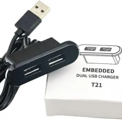 adaptador de corriente USB-C para escritorio permite cargar dos dispositivos simultáneamente.