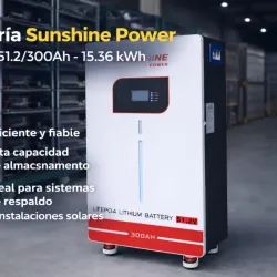 Batería sunshine power lpepo4 51.2/300ah -15.36 kwh