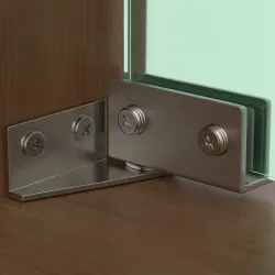 Bisagra para puerta de vidrio sin perforar,