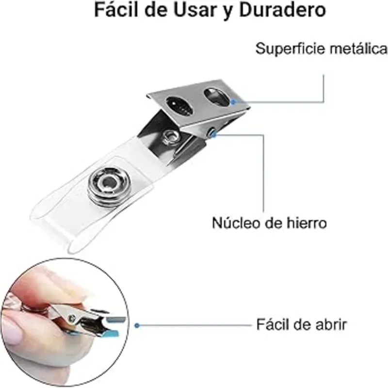 Clip metálico para credenciales 
