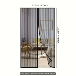 Cortina de puerta de mosquitera magnética de malla apta para ventanas y puertas