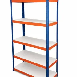 Estante ajustable azules y naranja