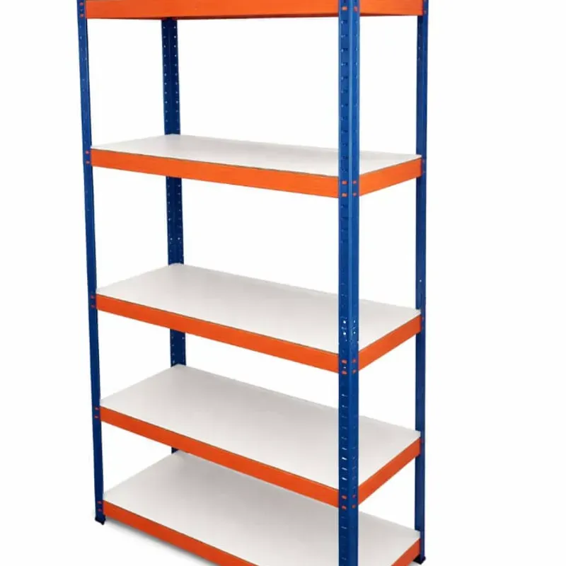 Estante ajustable naranja y azúl 