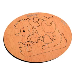 Juego de encastre Erizo en  madera.