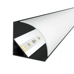 Perfil de aluminio de gran formato 84mm diseñado específicamente para iluminación lineal en esquinas super (unión entre techo y pared)