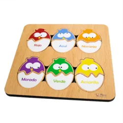  Pollitos color y forma en madera.