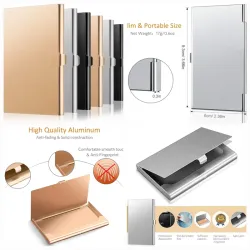 Porta tarjetas de  aluminio para bolsillo