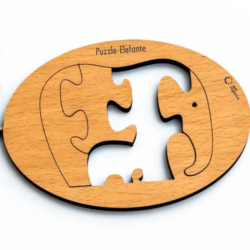  Puzzle Elefante en madera.