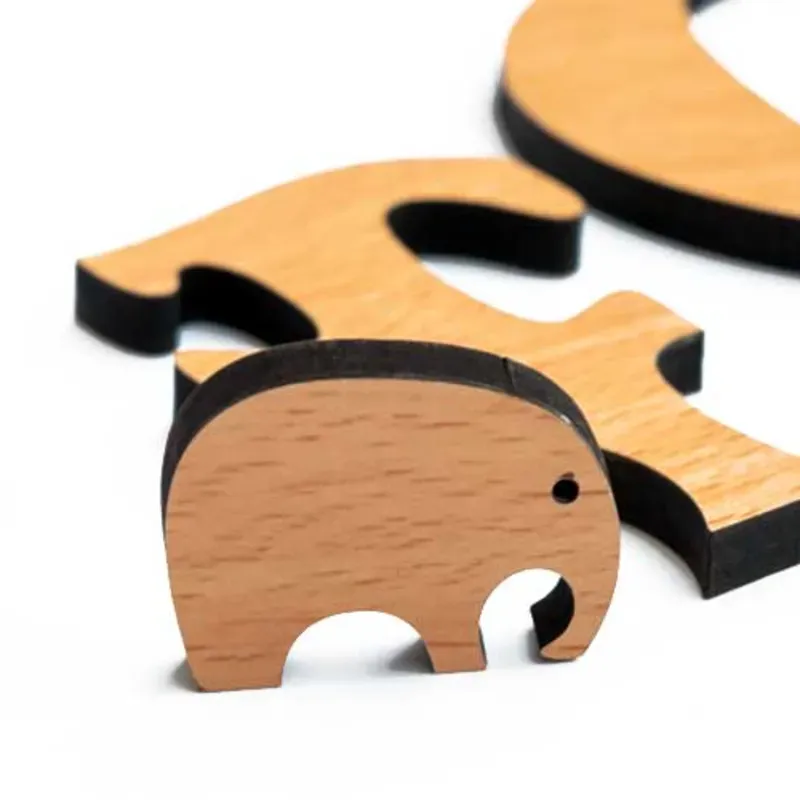  Puzzle Elefante en madera.