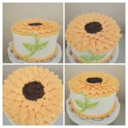 Pastel con decoración de girasol 