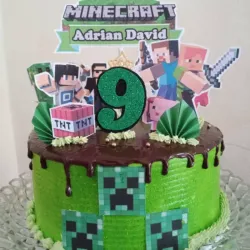 Pastel temática de Minecraft 
