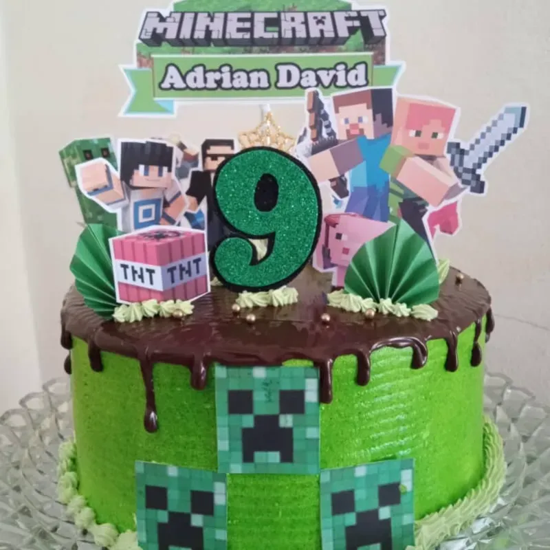 Pastel temática de Minecraft 