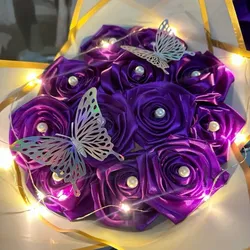 Ramo de 12 flores + luces led