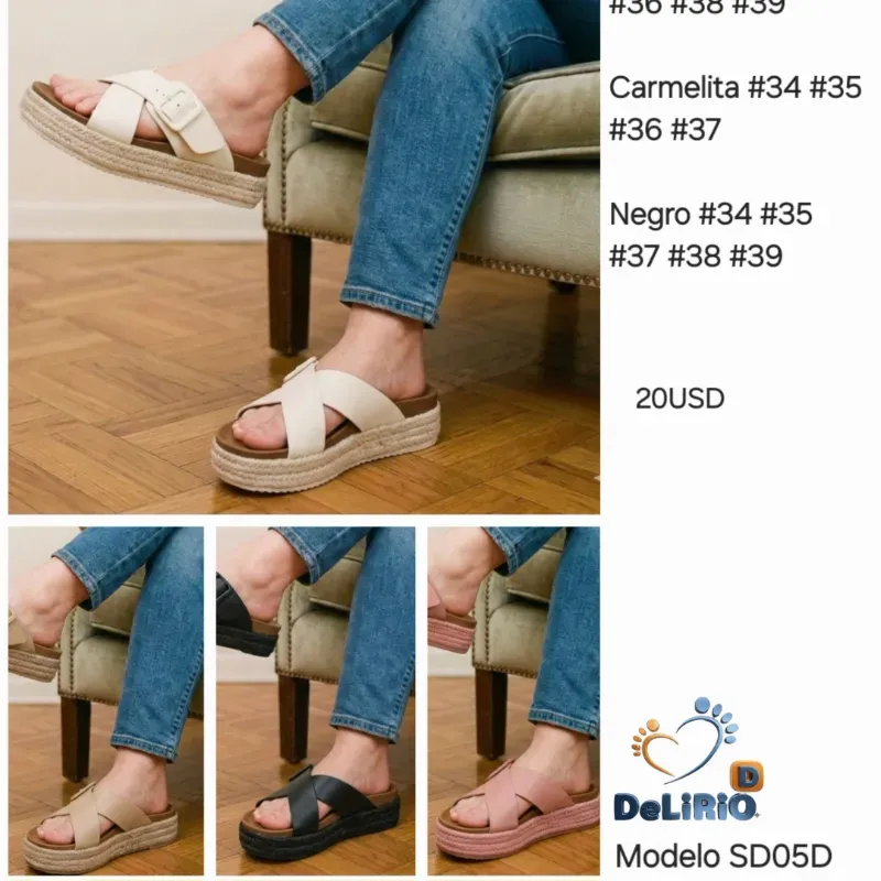 Sandalias descalzadas engomadas