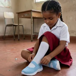 Zapatillas para niñas.  Escuela