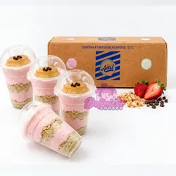 4 Vasos Domos (Beso de Angel) + Caja de Helado