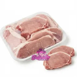 Bandeja de Chuletas de Cerdo sin hueso y sin piel 2 lbs