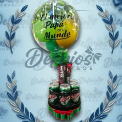Caja con Globo con 6 cerveza y confituras