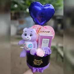 Caja con Osito Cariñoso Morado 💜🧸