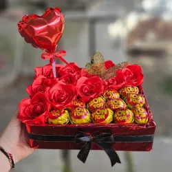 Caja con Rosas y bombones