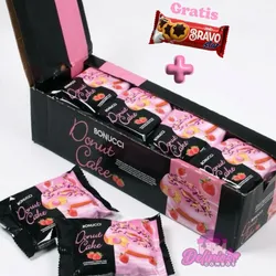 Caja de 24 unidades de Donas (Donut Cake Fresa)