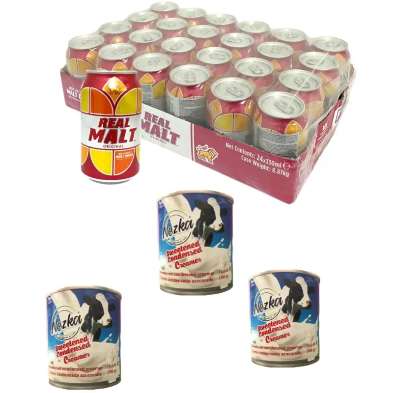 Caja de Malta con 3 leche condensada 