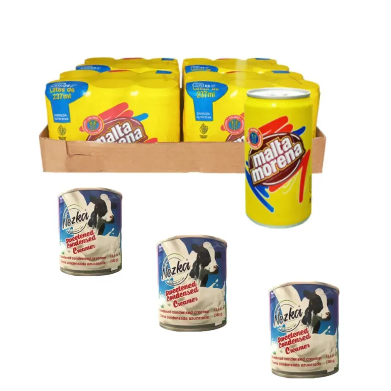 Caja de Malta con 3 leche condensada 