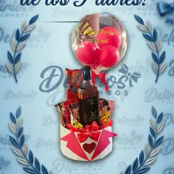 Caja Redonda con globo + Whisky + confituras